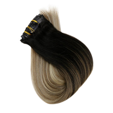 Fshine Clip in Extensions 100% Remy Human Hair 7pcs Balayage #2/8/2 - FShine Shop